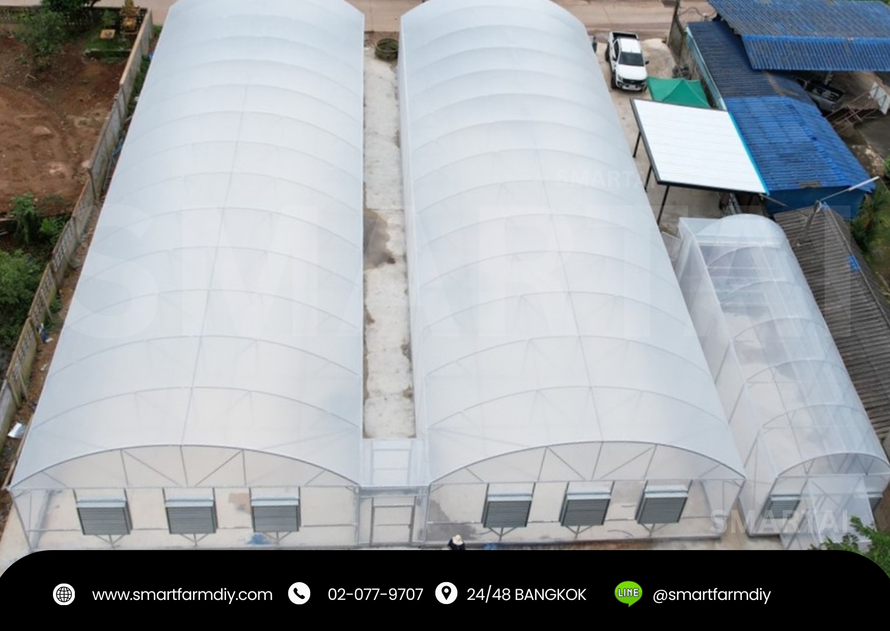 โรงเรือนปลูกพืช พร้อมระบบEVAP พร้อมระบบสมาร์ทฟาร์ม