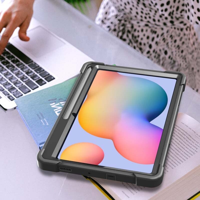 Case Samsung Galaxy Tab S6 Lite 10.4 SM-P610 SM-P615 SM-P617 #เคสฝาหลังกันกระแทก Full Protection Case 3 in 1 Bracket S-pen Slot
