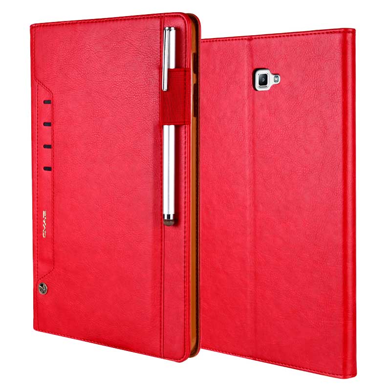 Case Samsung Galaxy Tab A 10.1 (2016) T580 T585 #เคสฝาพับหนัง PU คุณภาพดี พร้อมฝาปิดมีช่องเสียบการ์ด CMAI2 PU Leather Stand Wallet Flip