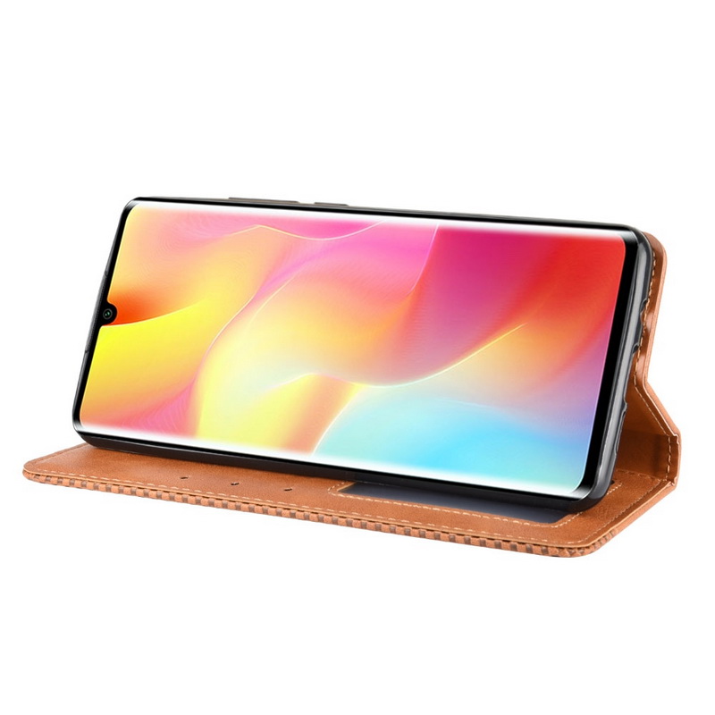 เคส Xiaomi Mi Note 10 Lite #เคสฝาพับปกหนังสไตล์วินเทจดูดซับอัตโนมัติแบบกระเป๋าสตางค์