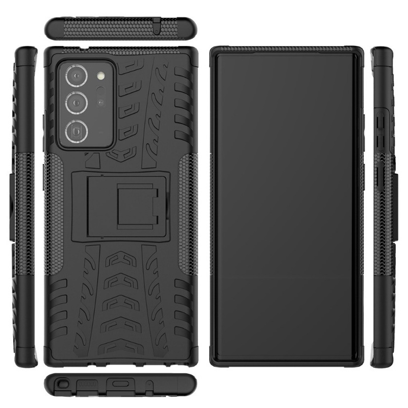 เคส Samsung Galaxy Note 20 Ultra / Note 20 Ultra 5G #เคสฝาหลังกันลื่น Cool Tyre Pattern Kickstand (PC + TPU)