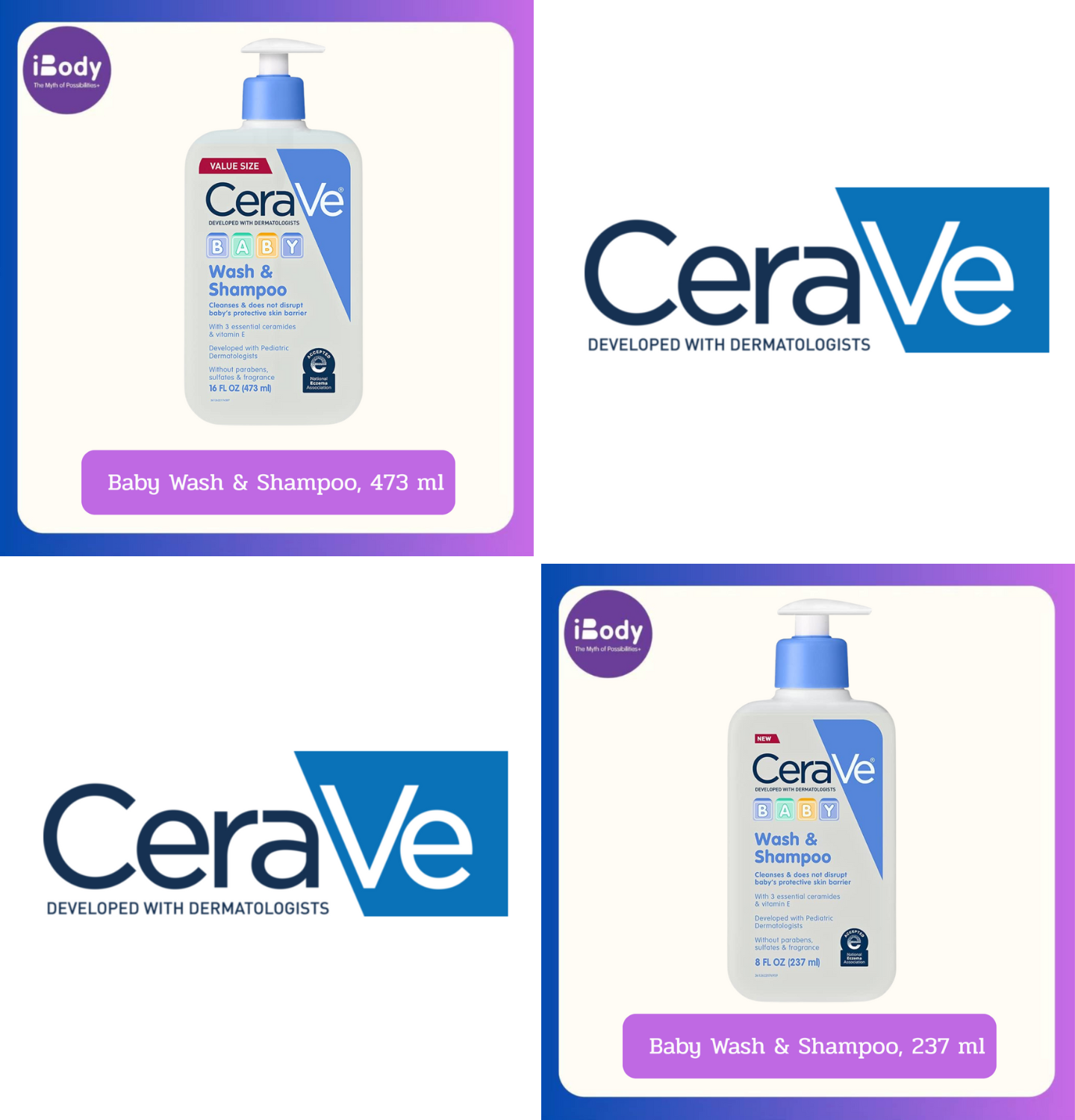 CeraVe® Baby Wash & Shampoo, Fragrance, Paraben & Sulfate Free เซราวี เบบี้ เจลอาบน้ำ และ แชมพู สำหรับเด็ก