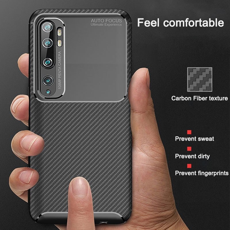 เคส Xiaomi Mi Note 10 Pro #เคสฝาหลังนิ่ม Carbon Fiber Anti-drop TPU Protection