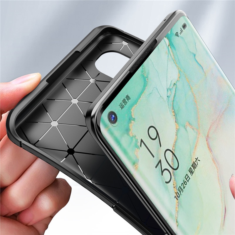 Case OPPO Reno 3 Pro 4G 6.4 นิ้ว #เคสฝาหลังนิ่ม Carbon Fiber Anti-drop TPU Protection