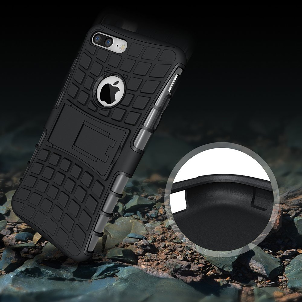 Caseiphone 7 plus / 8 plus #เคสฝาหลังป้องกันกระแทก + TPU พร้อมขาตั้ง Anti-slip PC + TPU