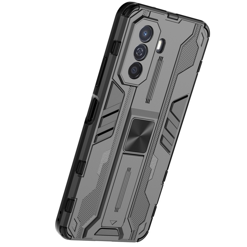 เคส Huawei Nova Y70 #เคสฝาหลังพลาสติก ไฮบริด TPU + Kickstand Case Armor Stlye TPU Soft Rubber