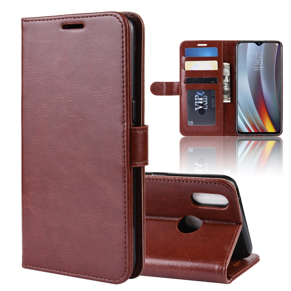 Case Realme 3 Pro #เคสฝาพับหนัง PU ผิวหนังม้าสไตล์กระเป๋าสตางค์
