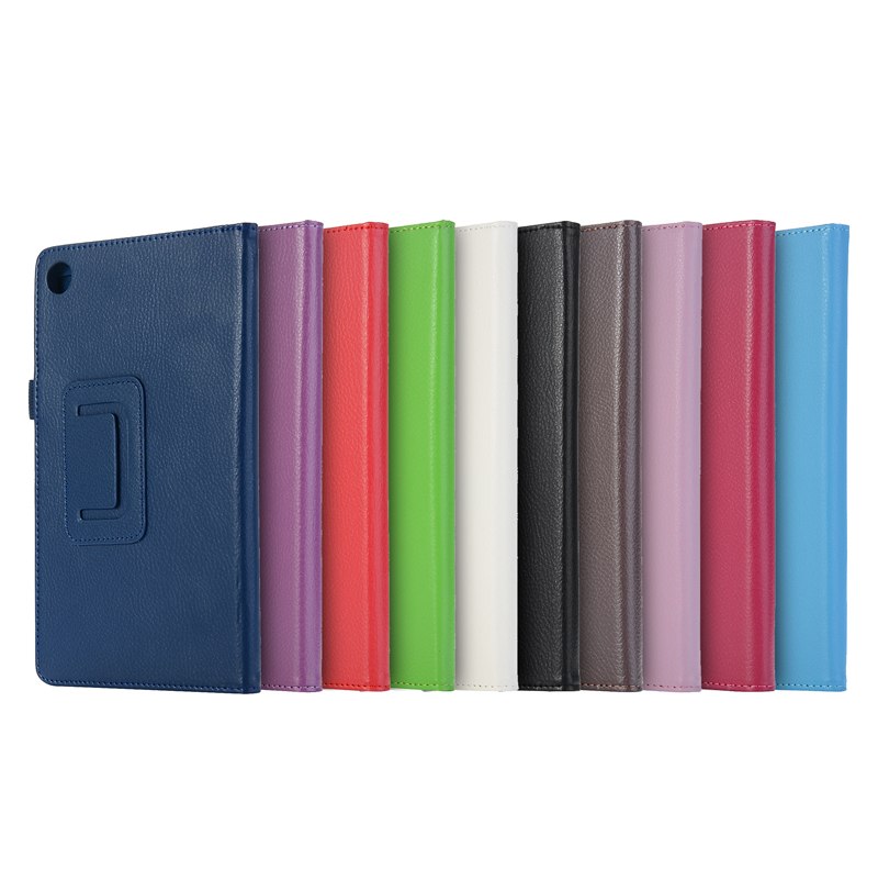 เคส Huawei MediaPad M5 Lite 8 #เคสฝาพับหนัง PU ผิวลิ้นจี่ Litchi Skin Leather Case