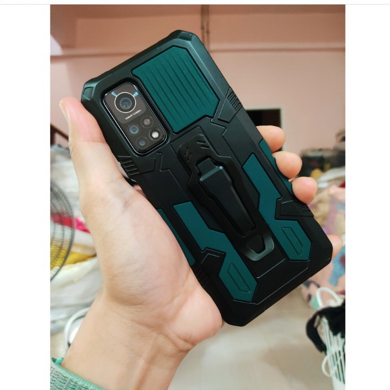 Case Xiaomi Mi 10T Pro #เคสฝาหลังกันกระแทกมีคลิบหนีบ ไฮบริด พลาสติก+TPU Heavy Duty Rugged Hybrid