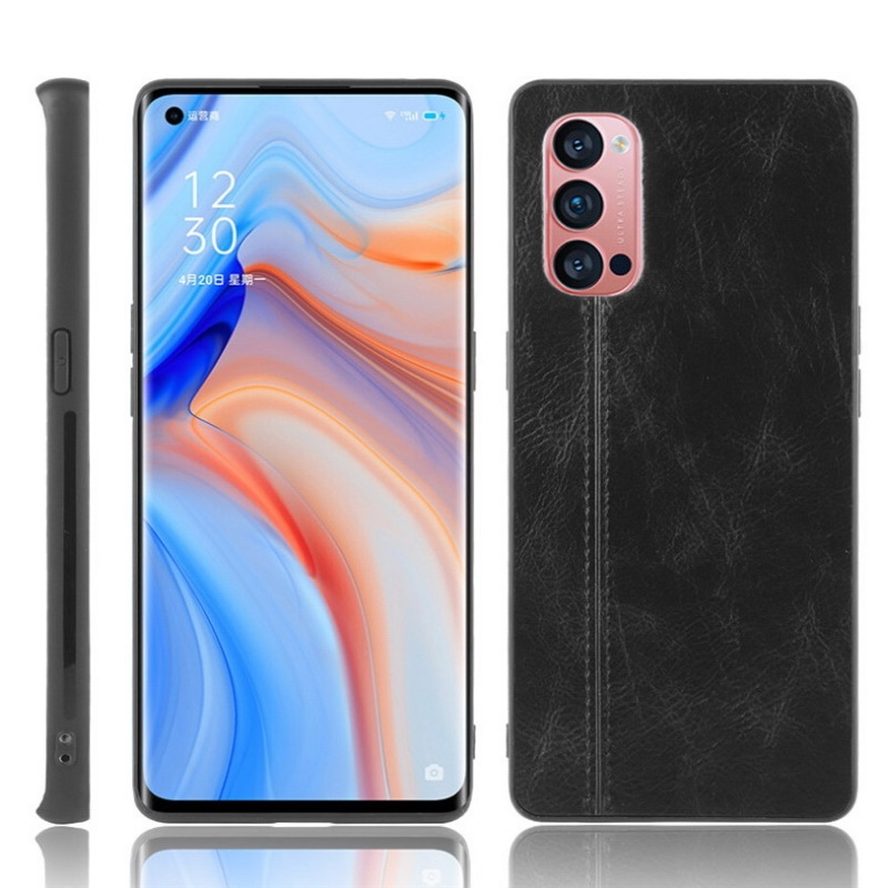 Case OPPO Reno 4 4G #เคสฝาหลังเคลือบหนัง PU