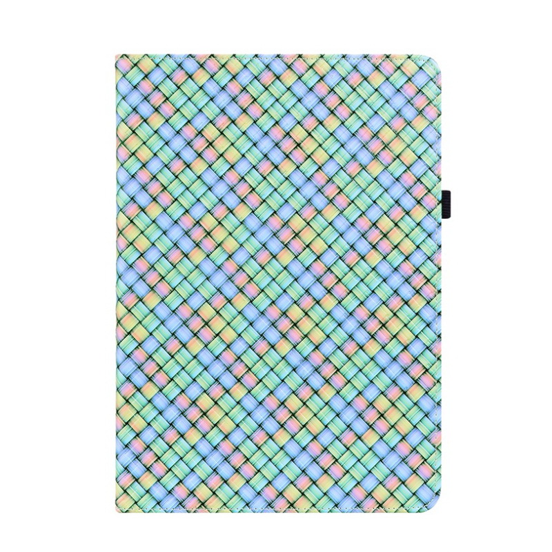 เคส Samsung Galaxy Tab S7 FE 12.4"(T730,T736) #เคสฝาพับหนัง PU แบบลายสานมีช่องใส่บัตร ตั้งได้ Leather Tablet Stand Cover with Card Holder