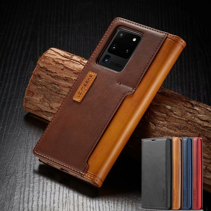 Case Samsung Galaxy S20 Ultra / S20 Ultra 5G #เคสฝาพับหนัง PU สไตล์กระเป๋าสตางค์พร้อมช่องใส่การ์ด Fashion Retro Card Slot Wallet Flip Cover PU Leather Phone Case