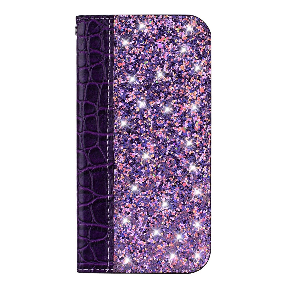 Case Samsung Galaxy Note 10 #เคสฝาพับหนัง PU ลายหนังจระเข้ Crocquile Texture Glittery Sequins Splicing มีช่องใส่การ์ด