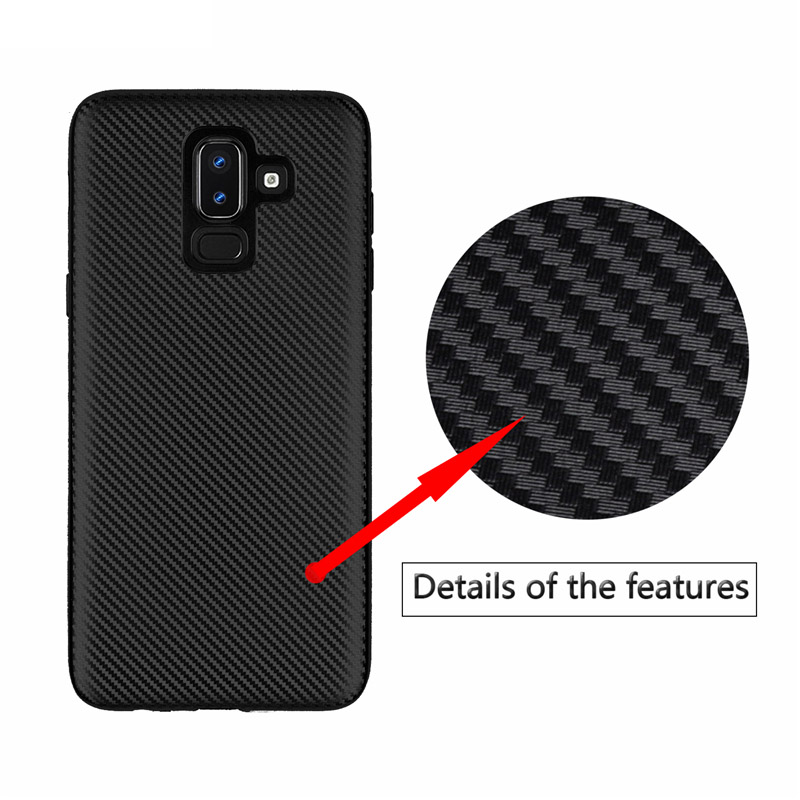 Case Samsung Galaxy J8 (2018) #เคสฝาหลัง TPU นิ่มแบบคาร์บอนไฟเบอร์ Soft Skin Case
