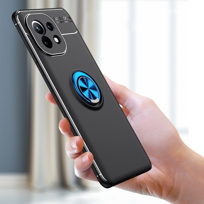 เคส Xiaomi Mi 11 #เคสฝาหลัง TPU Finger Ring Kickstand (แผ่นโลหะแบบ Built-in)
