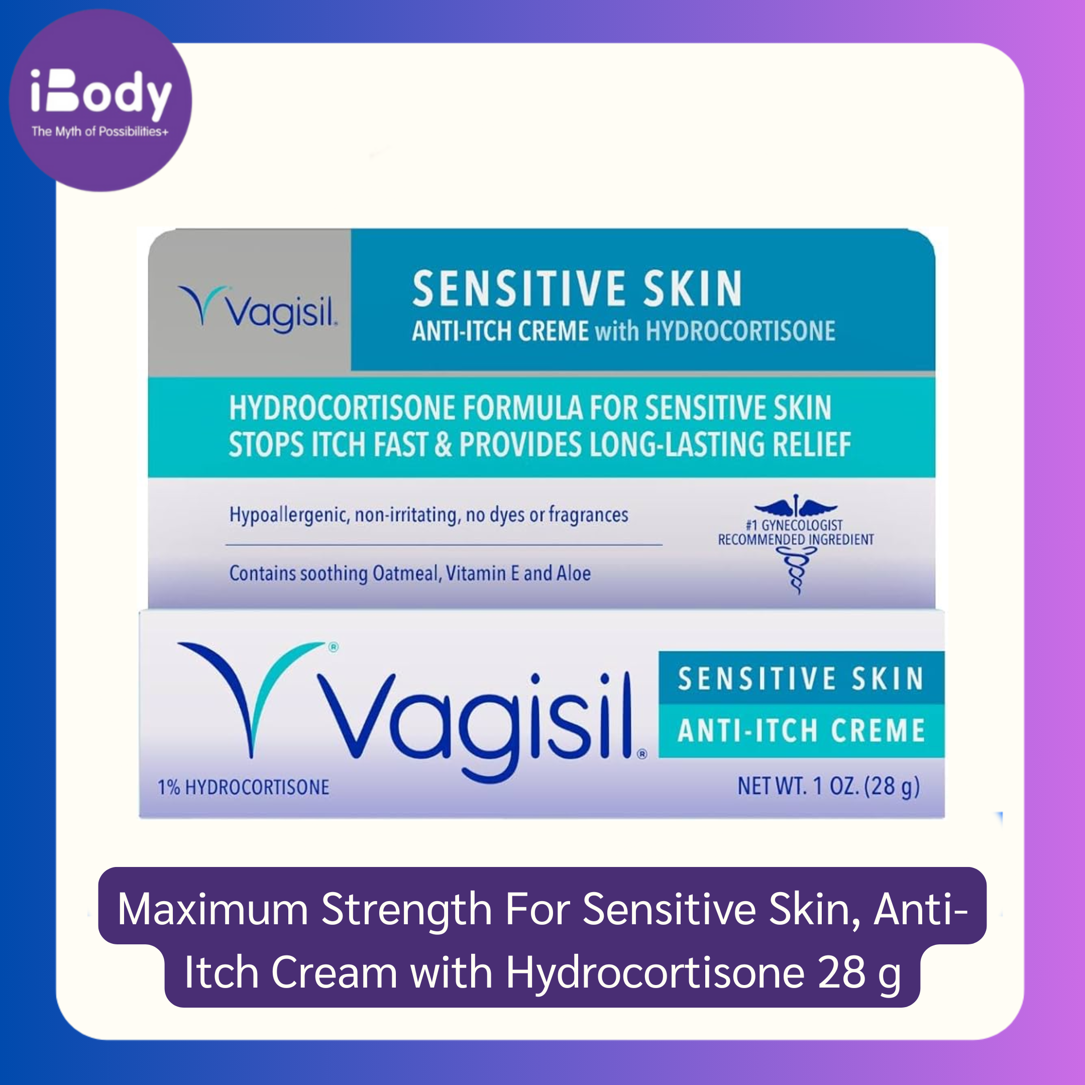 70%-80% Sale!!! EXP.04-06/2025 Vagisil® Maximum Strength For Sensitive Skin, Anti-Itch Cream with Hydrocortisone 28g ครีมสำหรับจุดซ่อนเร้น ลดคัน