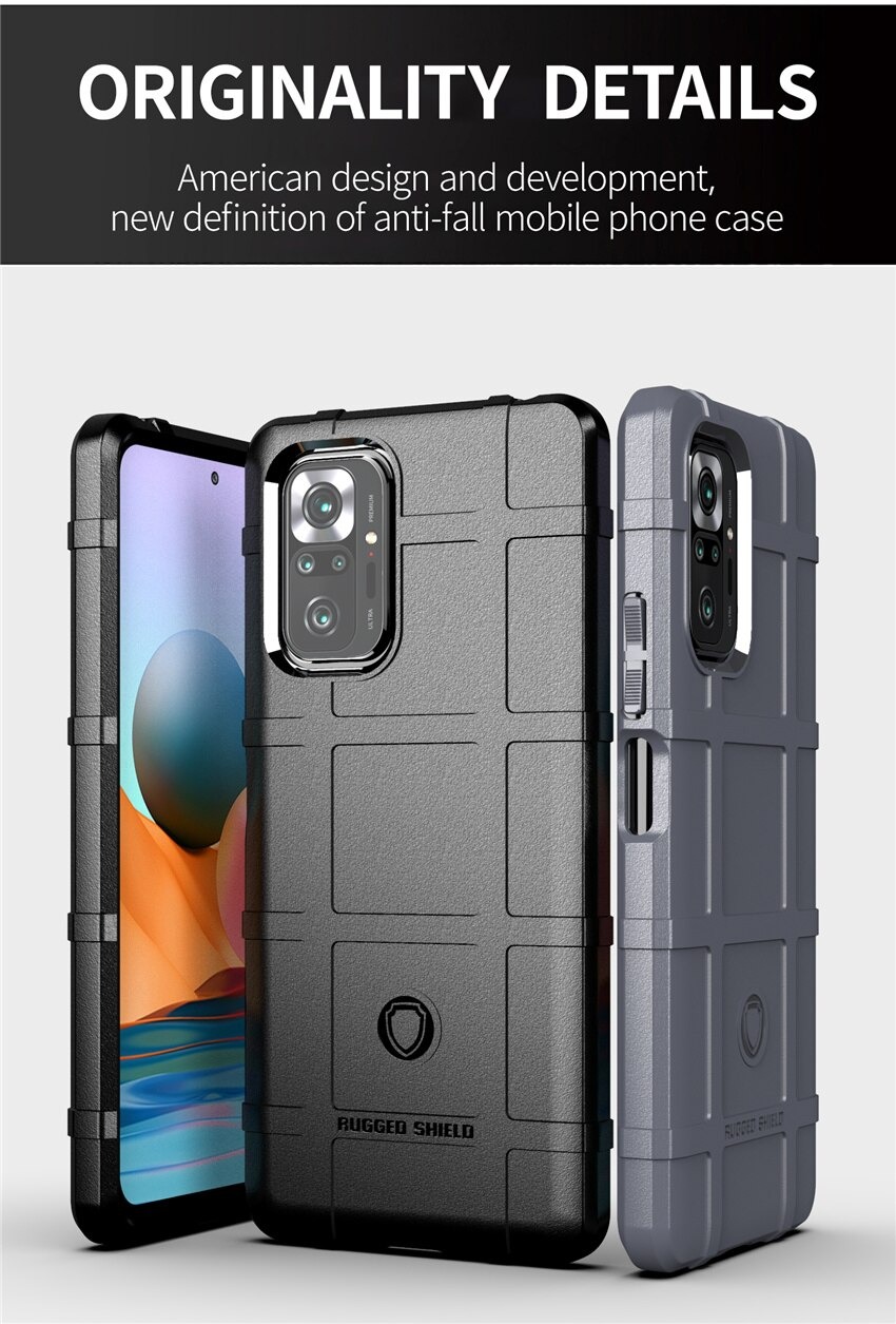 เคส Redmi Note 10 Pro #เคสฝาหลัง Rugged Shield Series Soft Silicone Shock Absorption Matte กันกระแทก