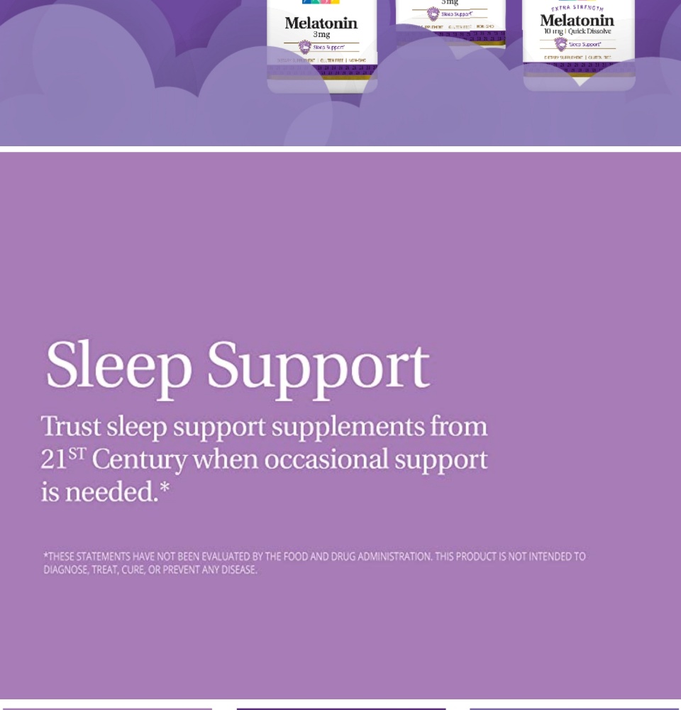 21st Century® Melatonin Tablets Sleep Healthเมลาโทนิน นอนหลับ หลับเร็ว หลับลึก หลับสบาย