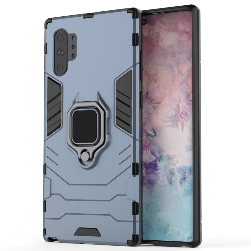 Case Samsung Galaxy Note 10+ #เคสฝาหลังพลาสติกแข็ง +TPU Hybrid Case มีแหวนสวมนิ้วโลหะ
