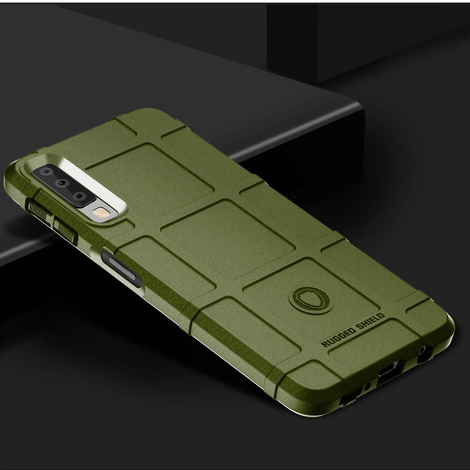 เคส Samsung Galaxy A7 (2018) #เคสฝาหลัง Rugged Shield Series Soft Silicone Shock Absorption Matte กันกระแทก