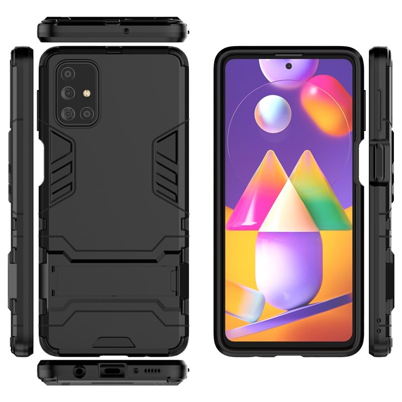 เคส Samsung Galaxy M51 #เคสฝาหลังพลาสติก ไฮบริด TPU + Kickstand
