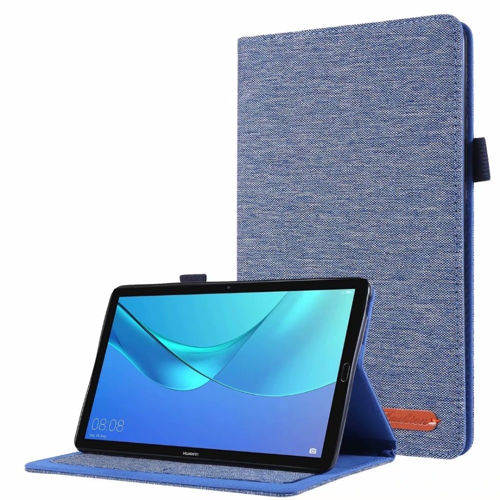 Case Huawei MediaPad M5 Lite 8 #เคสฝาพับหนัง PU ผิวผ้าพับตั้งได้ Cloth Leather Wallet