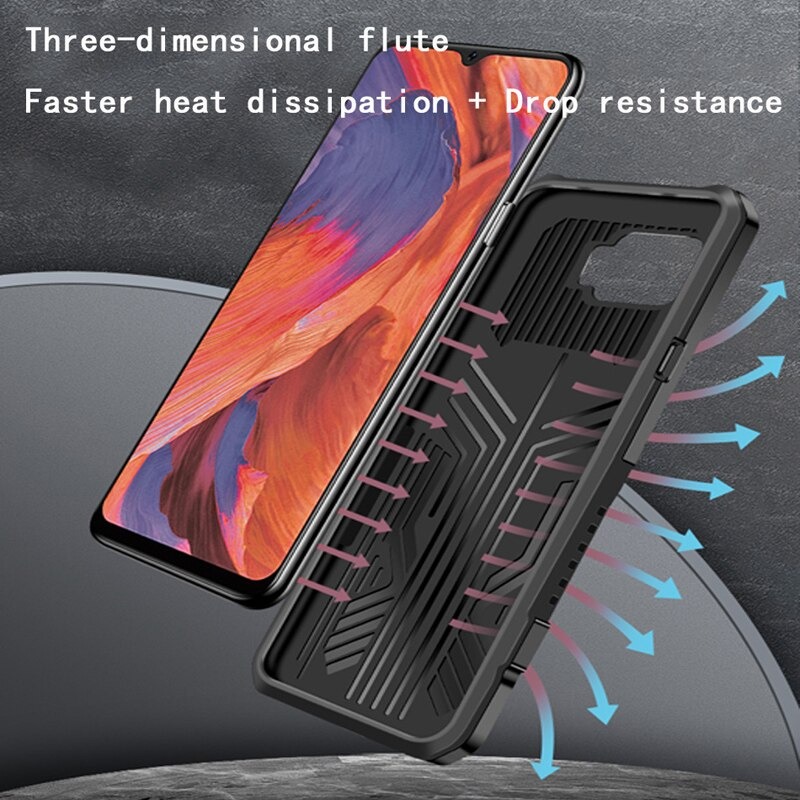 Case OPPO Reno 5 / Reno 5 5G #เคสฝาหลังพลาสติก ไฮบริด TPU + Kickstand Case Armor Stlye TPU Soft Rubber