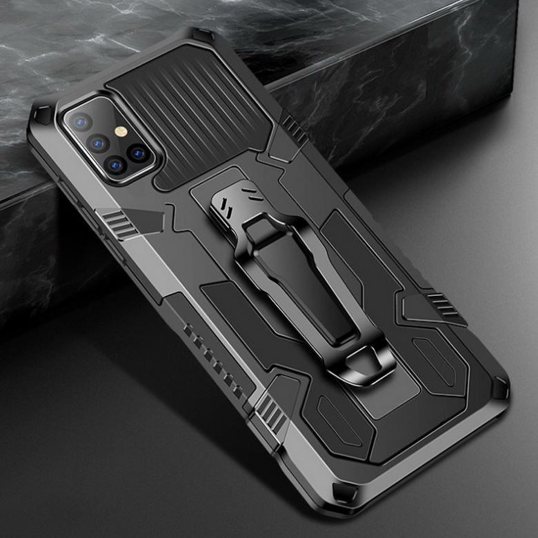 Case Samsung Galaxy A71 #เคสฝาหลังกันกระแทกมีคลิบหนีบ ไฮบริด พลาสติก+TPU Heavy Duty Rugged Hybrid