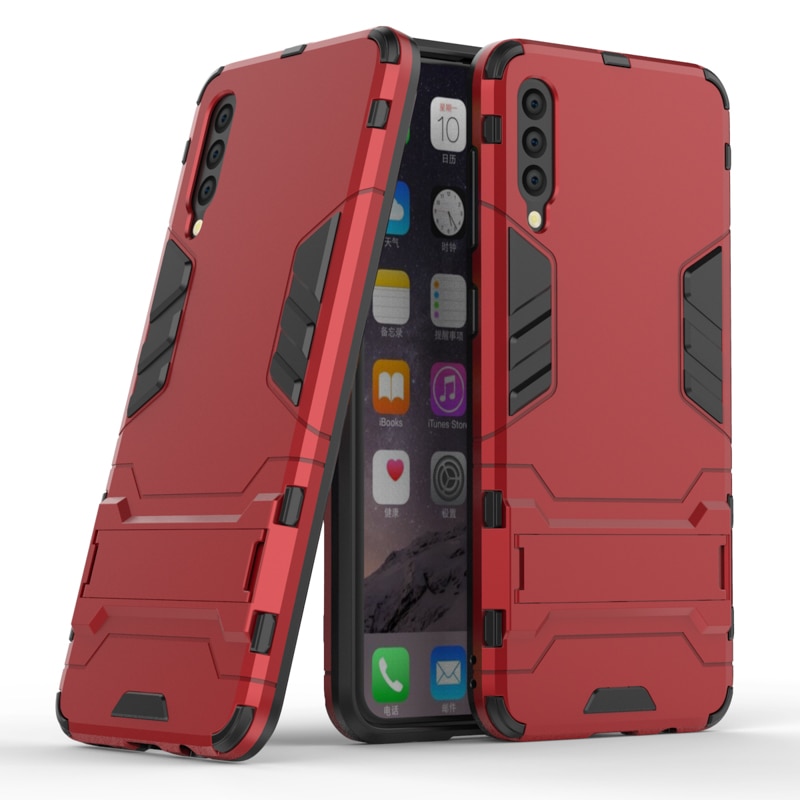 Case Samsung Galaxy A70 #เคสฝาหลังพลาสติก ไฮบริด TPU + Kickstand