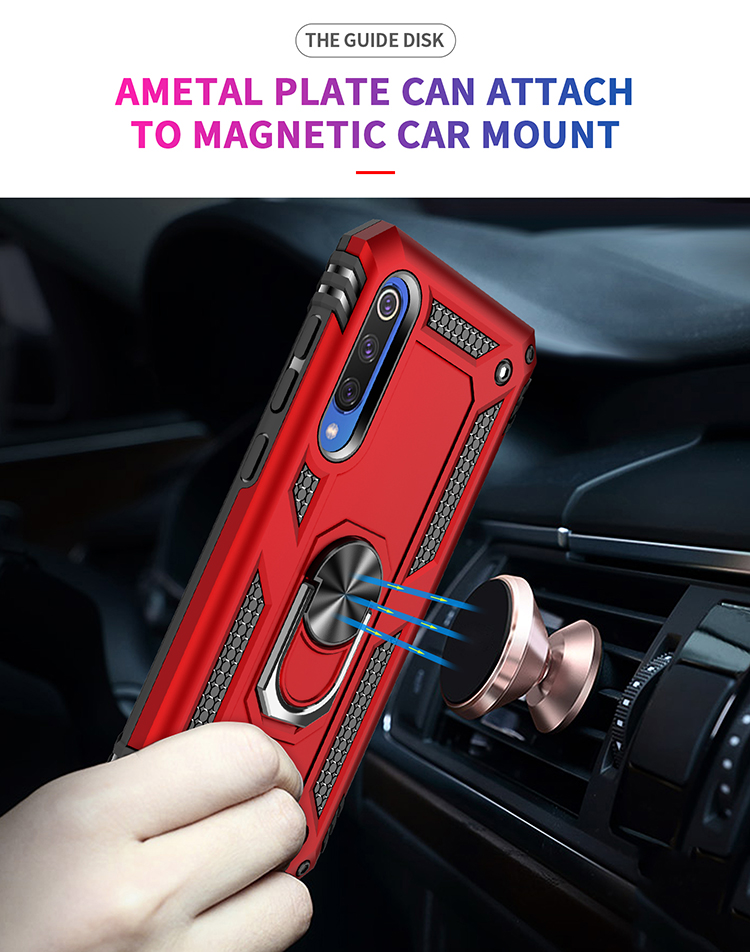 เคส Xiaomi Mi 9 SE #เคสฝาหลัง Hybrid TPU+PC มีแหวนสวมนิ้ว