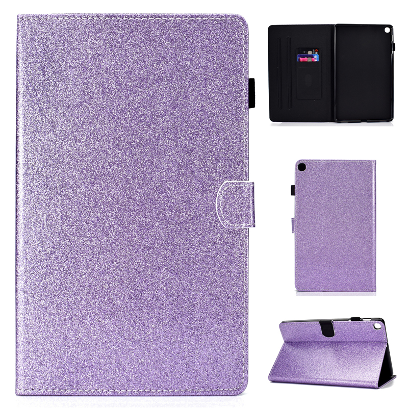 Case Samsung Galaxy Tab S5e SM-T720 #เคสแท็บเล็ตหนัง PU มีช่องใส่บัตร Glitter Powder Magnetic Stand Wallet PU Leather
