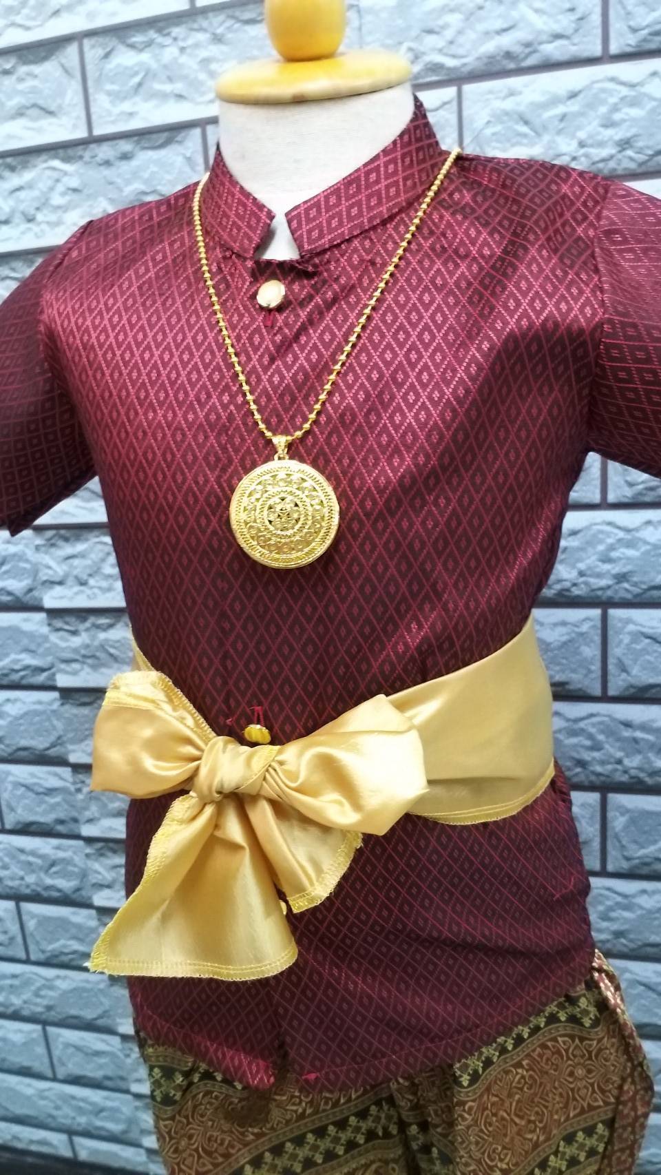 ชุดไทยเด็กชาย แขนสั้นกันโจง