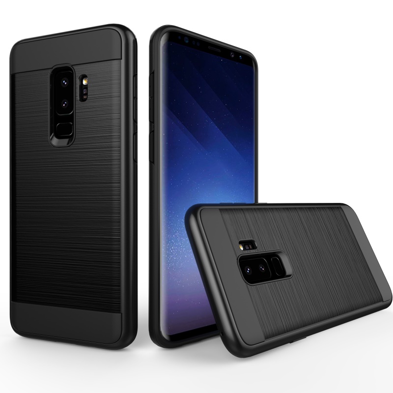 เคส Samsung Galaxy S9+ G965 #เคสฝาหลัง TPU + PC Hybridผิวขัดแปรงสีสันสวยงาม