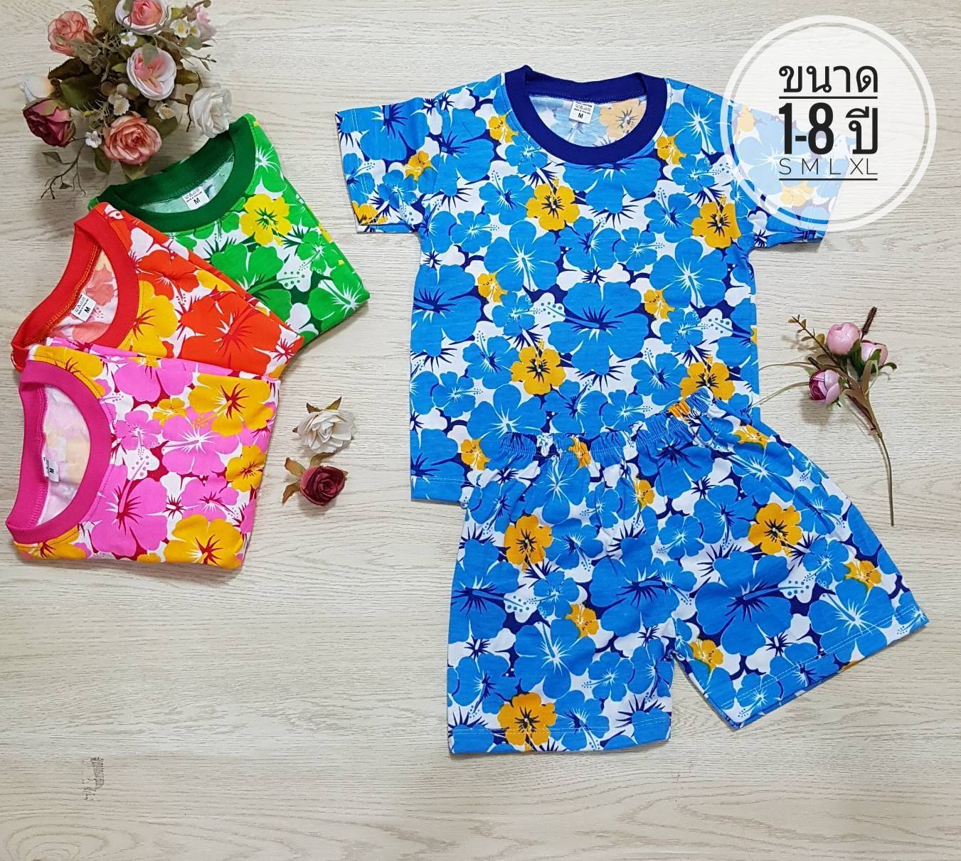 ชุด set เสื้อกับกางเกงลายดอก