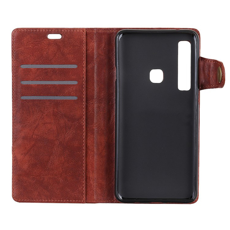 Case Samsung Galaxy A9 (2018) #เคสฝาพับหนัง PU ผิวหนังม้า S-shape Crazy Horse Texture Wallet Leather