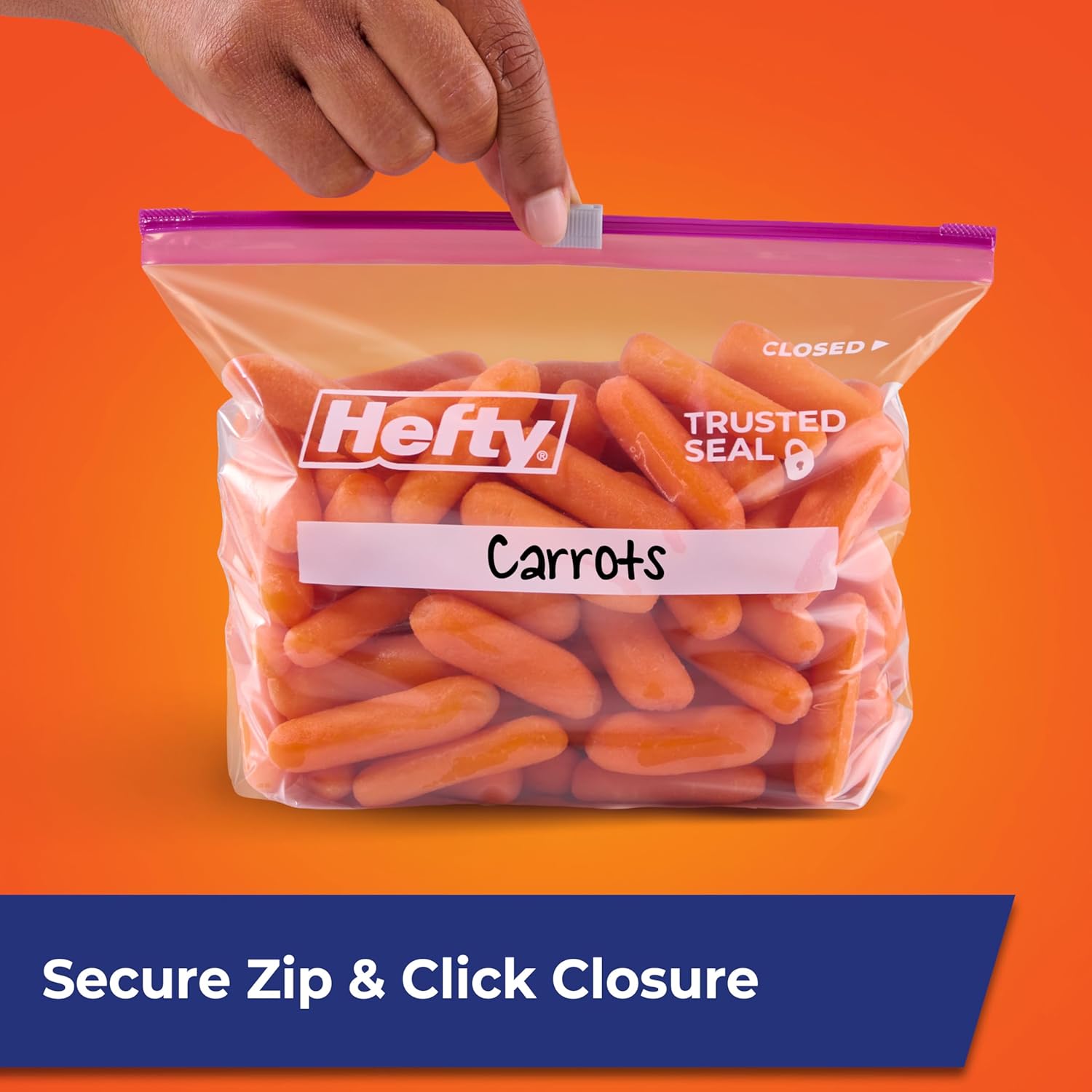 Hefty® Storage Slider Quart 20, 40, 50, 75 Bags ถุงเก็บอาหาร ถุงอเนกประสงค์