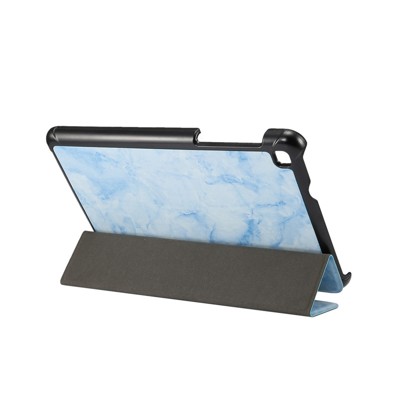 Case Samsung Galaxy Tab A7 Lite 8.7" T220 T225 #เคสฝาพับปกสามพับลายเนื้อหินอ่อน Marble Texture Tri-fold PU Leather + PC Stand Tablet Shell
