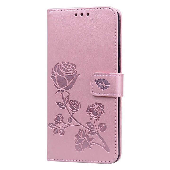 เคส Samsung Galaxy S10 lite #เคสฝาพับหนัง PU ลายดอกกุหลาบแบบกระเป๋าสตางค์ Imprinted Rose Leather