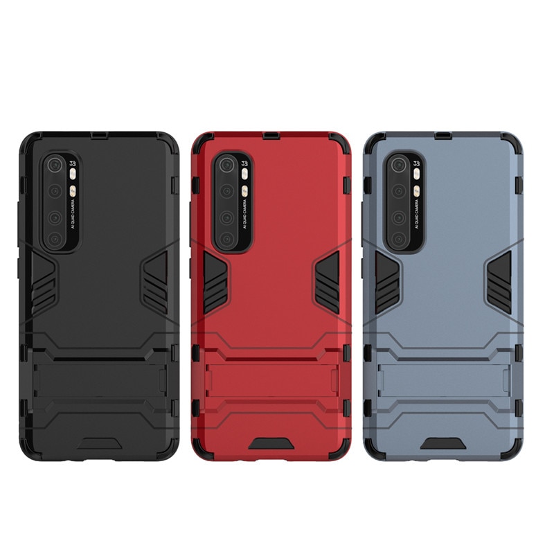 Case Xiaomi Mi Note 10 Lite #เคสฝาหลังพลาสติก ไฮบริด TPU + Kickstand