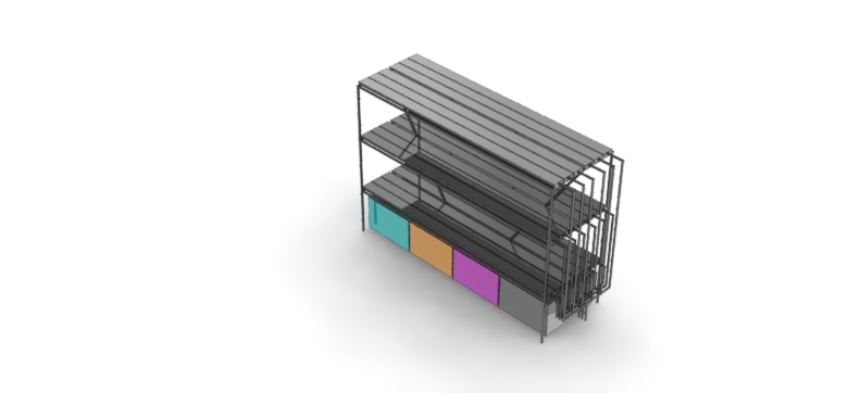 แท่นปลูกพืชแบบราง 2 ชั้น