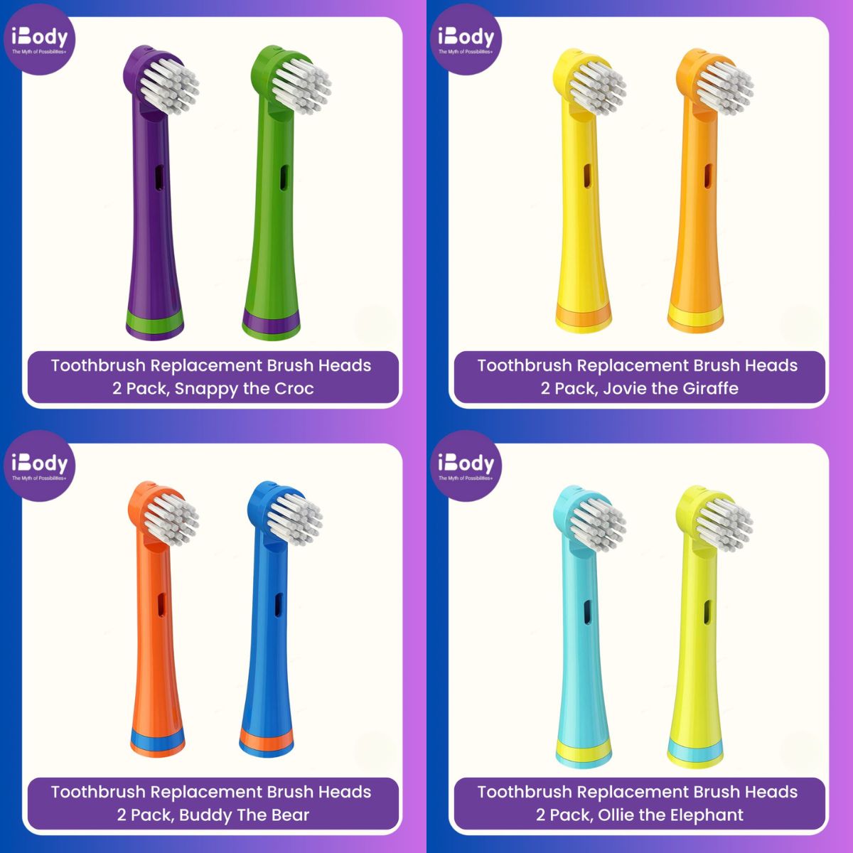 Brusheez Electronic® Toothbrush Replacement Brush Heads 2 Pack หัวเปลี่ยนแปรงสีฟันไฟฟ้า รีฟิลหัวแปรงสีฟัน