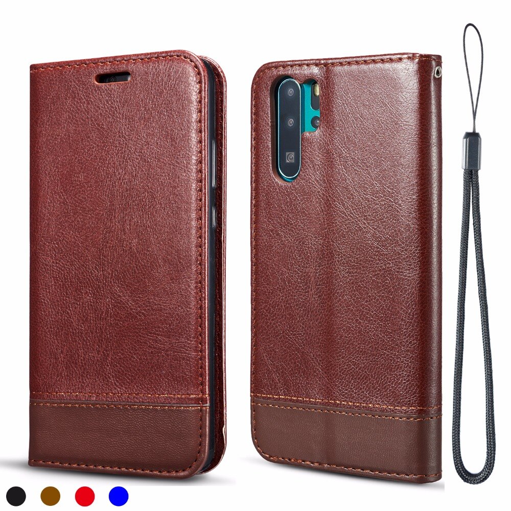 Case Huawei P30 Pro #เคสฝาพับหนัง PU พับตั้งได้พร้อมช่องเสียบการ์ด