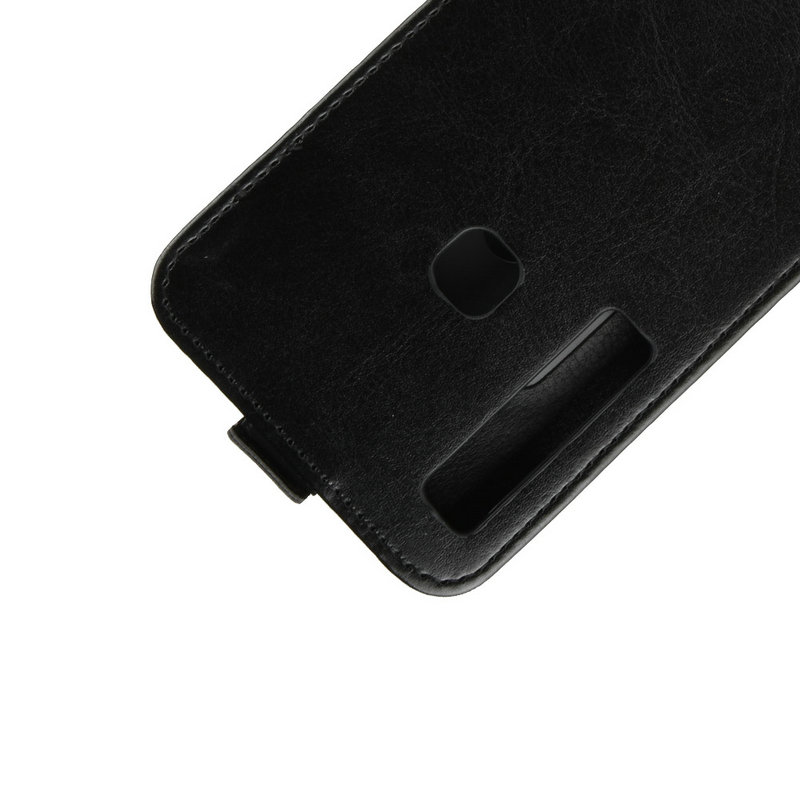 Case Samsung Galaxy A9 (2018) #เคสฝาพับหนัง PU Crazy Horse แนวตั้ง พร้อมช่องเสียบการ์ด