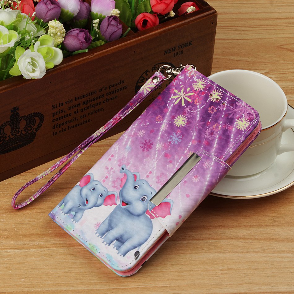 Case Samsung Galaxy A7 (2018) #เคสฝาพับหนัง PU พิมพ์ลายแบบกระเป๋าสตางค์ Pattern Printing Cross Texture Leather