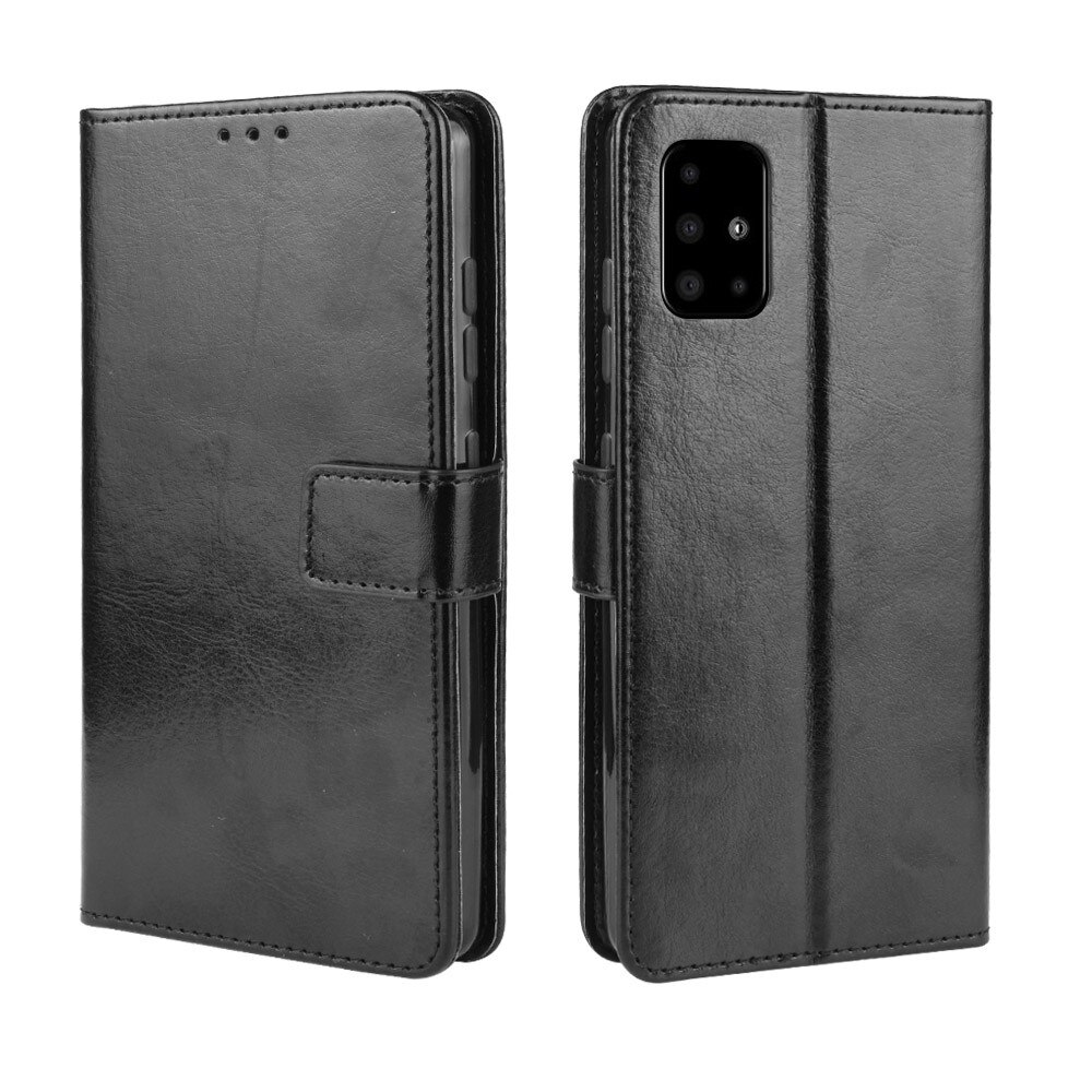 เคส Samsung Galaxy Note 10 Lite #เคสฝาพับหนัง PU ผิวหนังม้า Crazy Horse Texture Leather Wallet