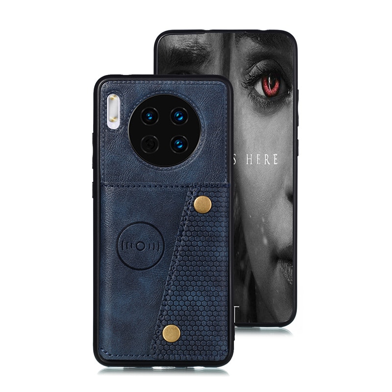 Case Huawei Mate 30 Pro #เคสฝาหลัง TPU เคลือบหนัง PU มีที่เก็บบัตร PU Leather Coated TPU Card Holder Magnetic Kickstand