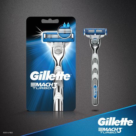 (Pre Order) Gillette® Mach3 Turbo™ Men's Razor Handle + Blade Refills ชุดมีดโกน ยิลเลตต์ มัคทรี เทอร์โบ