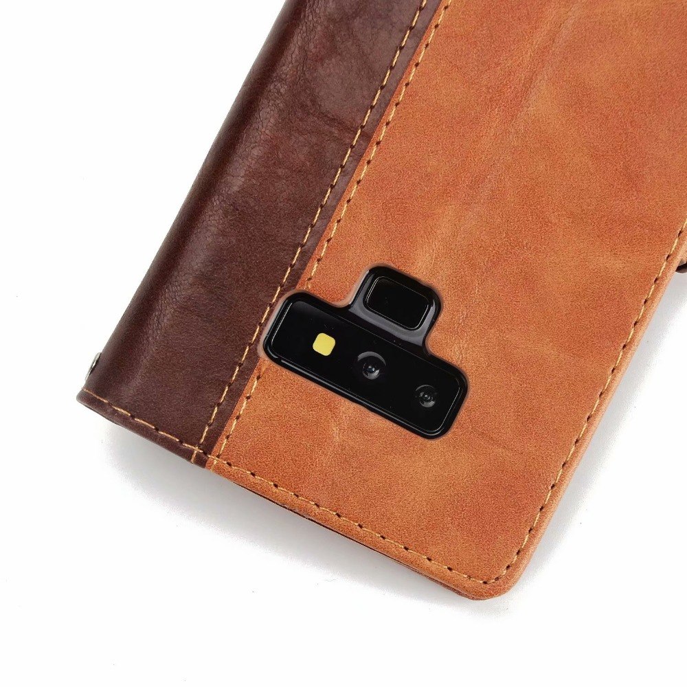 Case Samsung Galaxy Note 9 N960 #เคสฝาพับแบบกระเป๋าสตางค์สไตล์ Retro Contrast Color