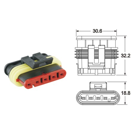 ปลั๊กต่อสายไฟในรถยนต์ AUTOMOTIVE CONNECTORS, 060 AM SPECIALSEAL 1.5 SERIES SEALED 1.25SQMM