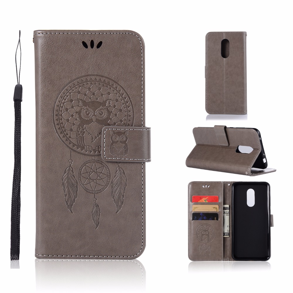 Case Xiaomi Redmi 5 Plus #เคสฝาพับแบบกระเป๋าสตางค์ฝาพับหนัง PU ลายนกฮูก